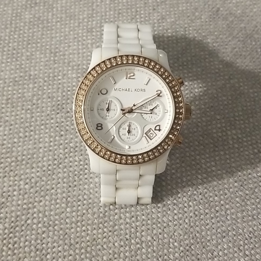 Ceramic Rose Gold and White Watch